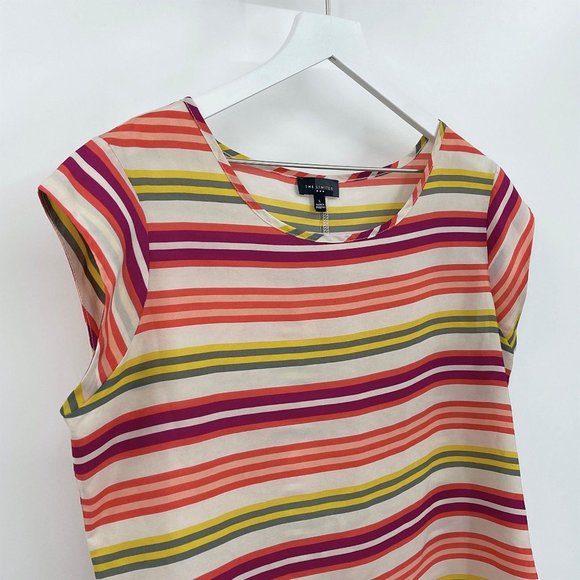 SOLD The Limited Striped Semi Sheer Cap Sleeve Blouse - Picture 2 of 7